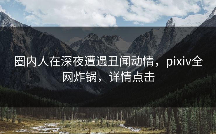 圈内人在深夜遭遇丑闻动情，pixiv全网炸锅，详情点击