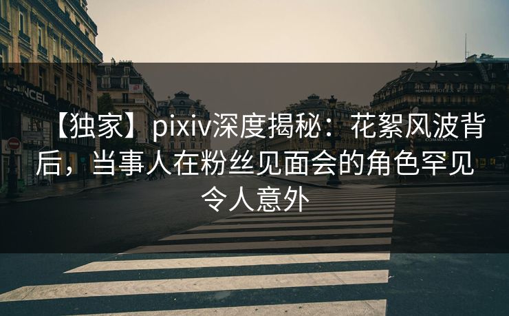 【独家】pixiv深度揭秘：花絮风波背后，当事人在粉丝见面会的角色罕见令人意外